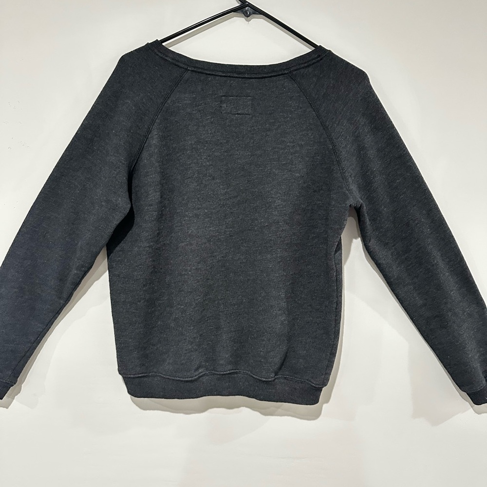 American Eagle Dark Gray Sweatshirt with Pink and White Logo - Picture 2 of 3